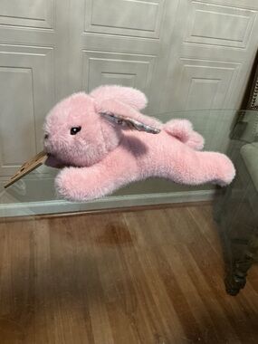 Brand New Pally Paws 13" Bunny Rabbit Dog Toy w/Squeaker, Grey,  New